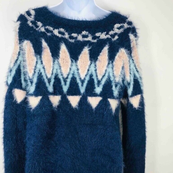 LC Lauren Conrad Womens Pullover Sweater Blue M - Picture 2 of 8